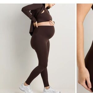 Quince Maternity Brown Leggings